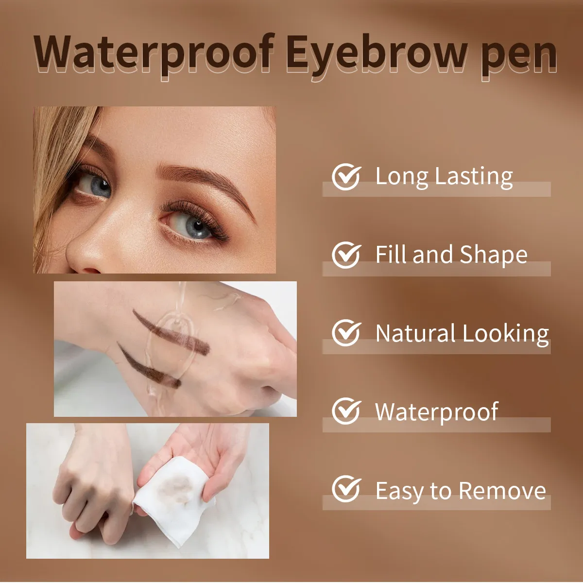 SAS Waterproof Long-Lasting Natural Brow Pen SAP007 4 sas brow pen waterproof non fading brow tint natural long lasting sap007 SPU947535449097 9958
