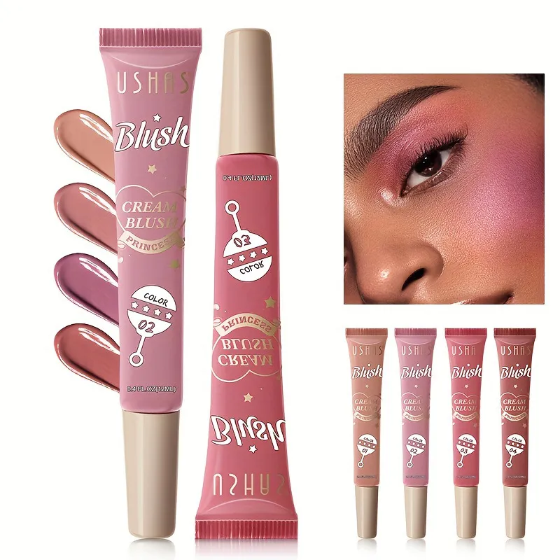USHAS 4-Color Liquid Blush Eyeshadow Lip Cheek Shimmer FS324 1 ushas 4 color liquid blush eyeshadow lip cheek dual use contour natural fine shimmer fs324 SPU929510167685 8243