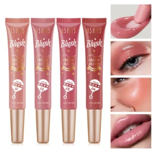 USHAS 4-Color Liquid Blush - Multi-Use Lip, Cheek & Eye Shimmer Highlighter