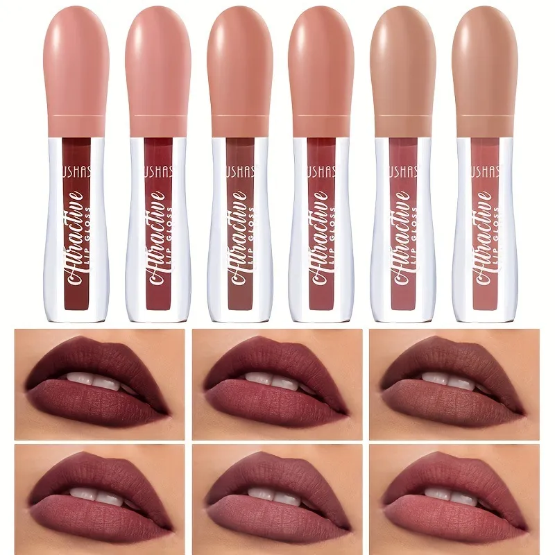 USHAS 6-Color Matte Liquid Lipstick - Long-Lasting & Waterproof 1 ushas 6 color matte liquid lipstick long lasting non sticky non fading waterproof lip gloss SPU726090998079 296
