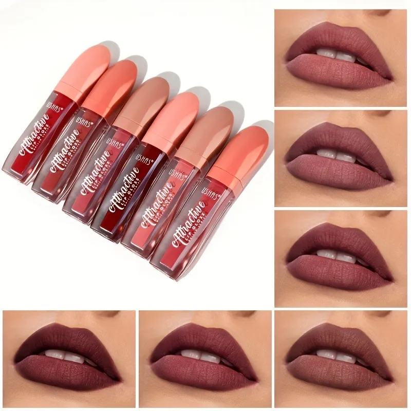 USHAS 6-Color Matte Liquid Lipstick - Long-Lasting & Waterproof 2 ushas 6 color matte liquid lipstick long lasting non sticky non fading waterproof lip gloss SPU726090998079 297