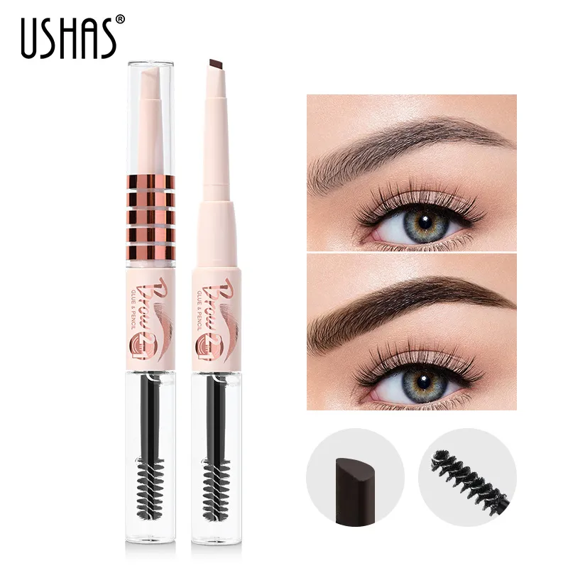 Waterproof Brow Pen and Gel Combo Long-Lasting EB026-MIX USHAS 1 ushas brow pen brow gel combo waterproof long lasting smudge proof non fading eb026 mix SPU815577276857 3959