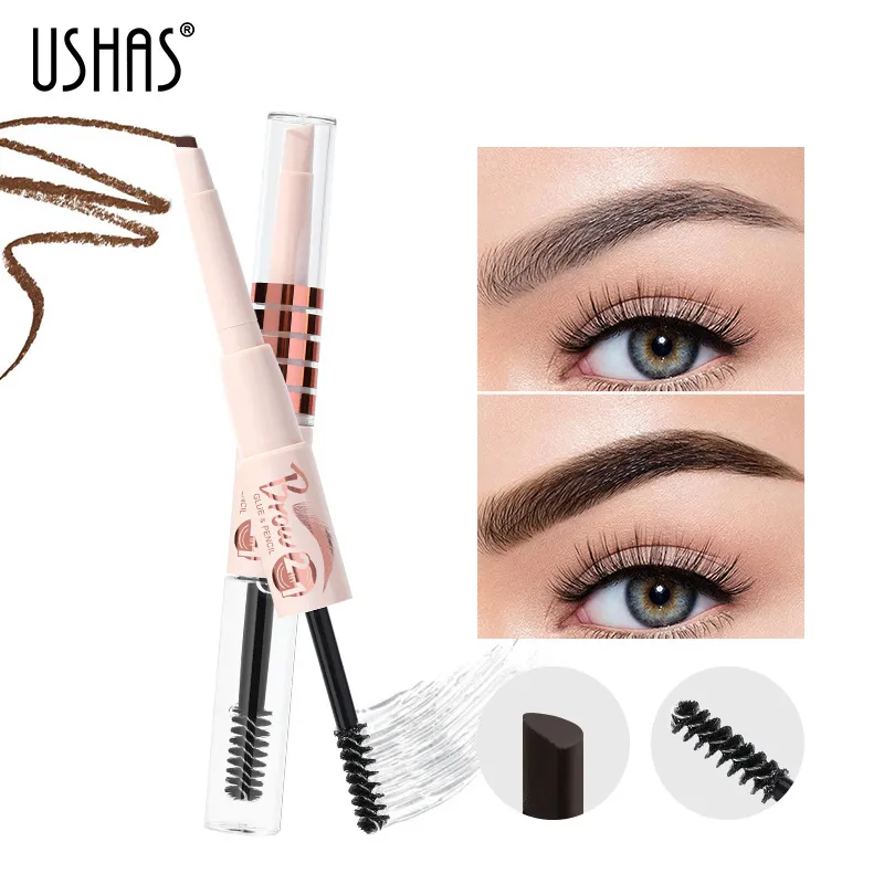 Waterproof Brow Pen and Gel Combo Long-Lasting EB026-MIX USHAS 2 ushas brow pen brow gel combo waterproof long lasting smudge proof non fading eb026 mix SPU815577276857 3960