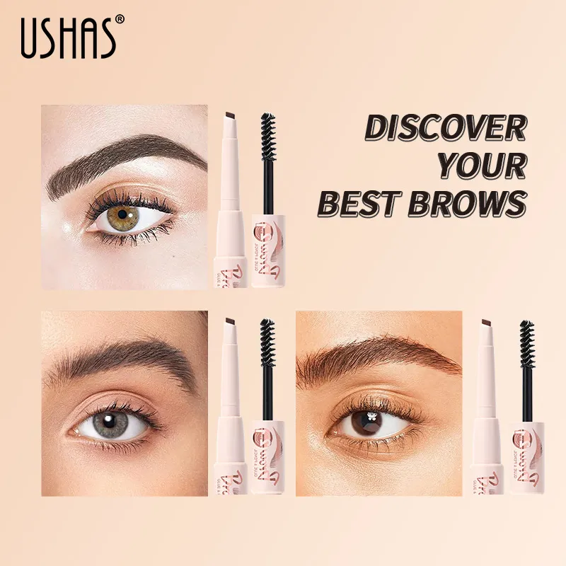 Waterproof Brow Pen and Gel Combo Long-Lasting EB026-MIX USHAS 4 ushas brow pen brow gel combo waterproof long lasting smudge proof non fading eb026 mix SPU815577276857 3962