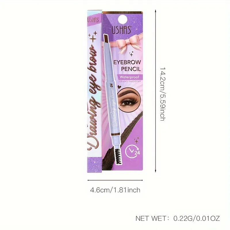 Double-Ended Waterproof Brow Pen with Brush TP350F by USHAS 6 ushas brow pen double ended with brow brush waterproof smudge proof easy application tp350f SPU909330634705 7197