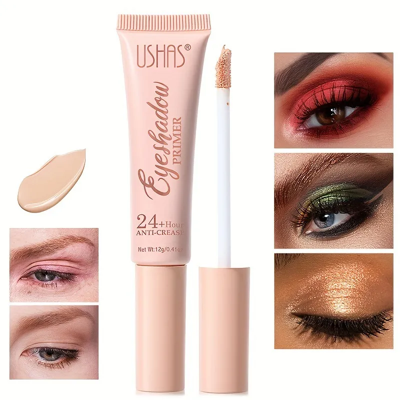 USHAS Eye Primer Concealer Review: My Honest Take After 30 Days 1 USHAS Eye Primer Concealer tube and swatch on hand