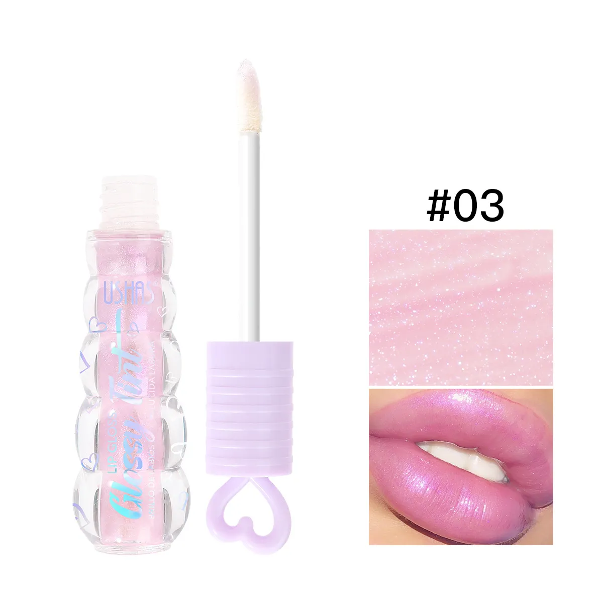 Glitter Pearl Lip Stain Waterproof & Hydrating Lip Oil UC084 USHAS 10 ushas glitter pearl lip stain waterproof moisturizing hydrating lip oil uc084 SPU946901719712 9622