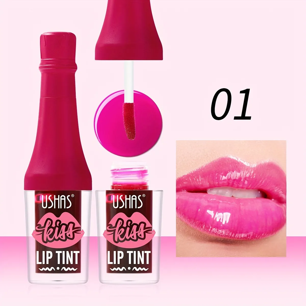 USHAS Long-Lasting Pigmented Smudge-Proof Lip Gloss LG2511 5 ushas lip gloss long lasting pigmented non fading lipstick lip stain smudge proof lg2511 SPU933439241433 8801