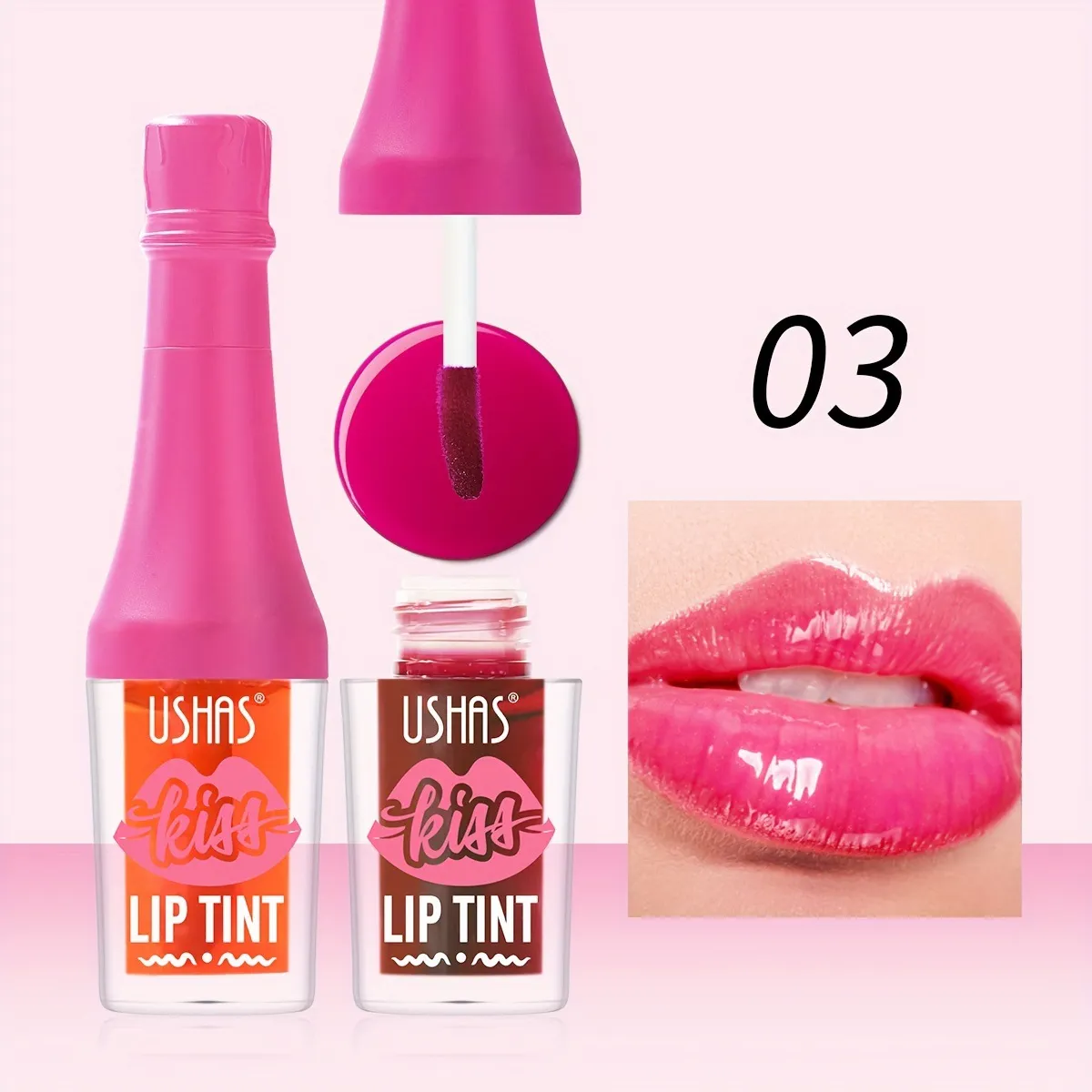 USHAS Long-Lasting Pigmented Smudge-Proof Lip Gloss LG2511 7 ushas lip gloss long lasting pigmented non fading lipstick lip stain smudge proof lg2511 SPU933439241433 8803
