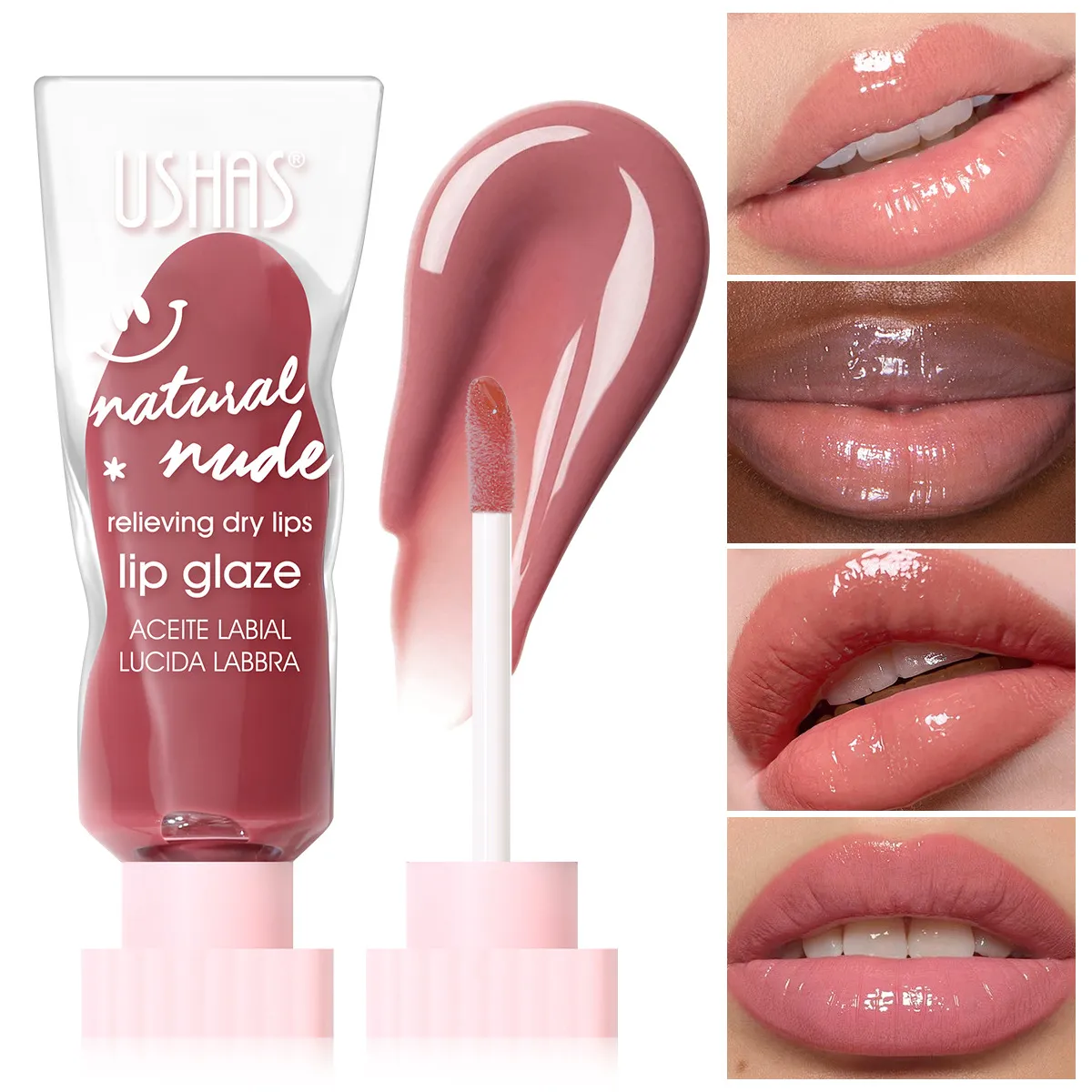 USHAS Lip Stain Moisturizing Long-Lasting Lip Gloss ULG004 9 ushas lip stain moisturizing hydrating long lasting brightening lip balm lip gloss ulg004 SPU968371168268 10752
