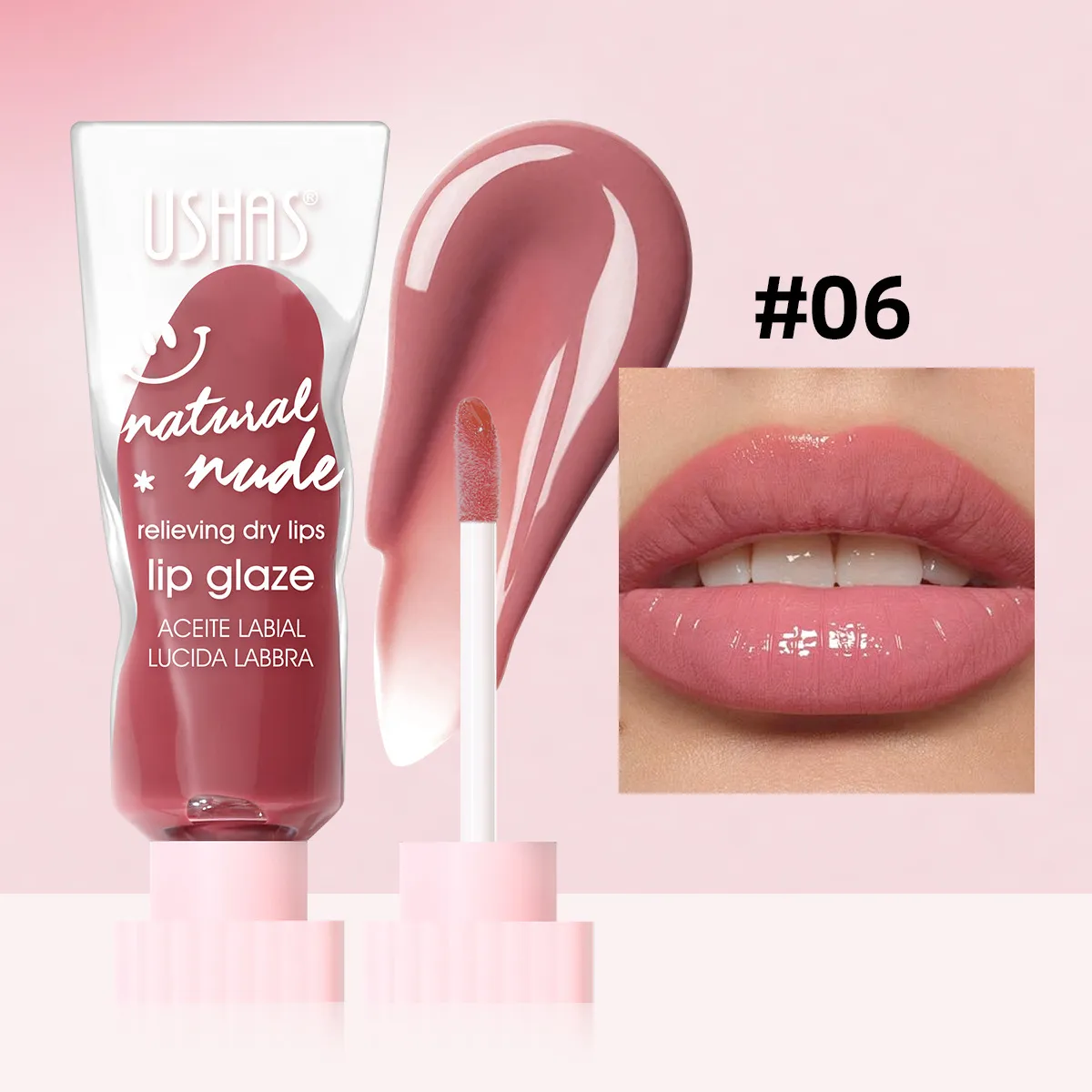 USHAS Lip Stain Moisturizing Long-Lasting Lip Gloss ULG004 15 ushas lip stain moisturizing hydrating long lasting brightening lip balm lip gloss ulg004 SPU968371168268 10758