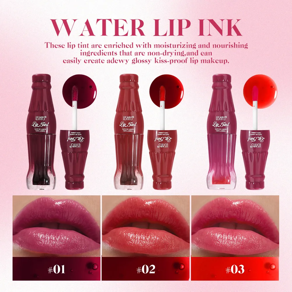 Smudge-Proof Lip Stain Waterproof Non-Fading Lip Gloss UC139 USHAS 4 ushas lipstick smudge proof lip stain waterproof non fading lip gloss uc139 SPU946523491350 9526