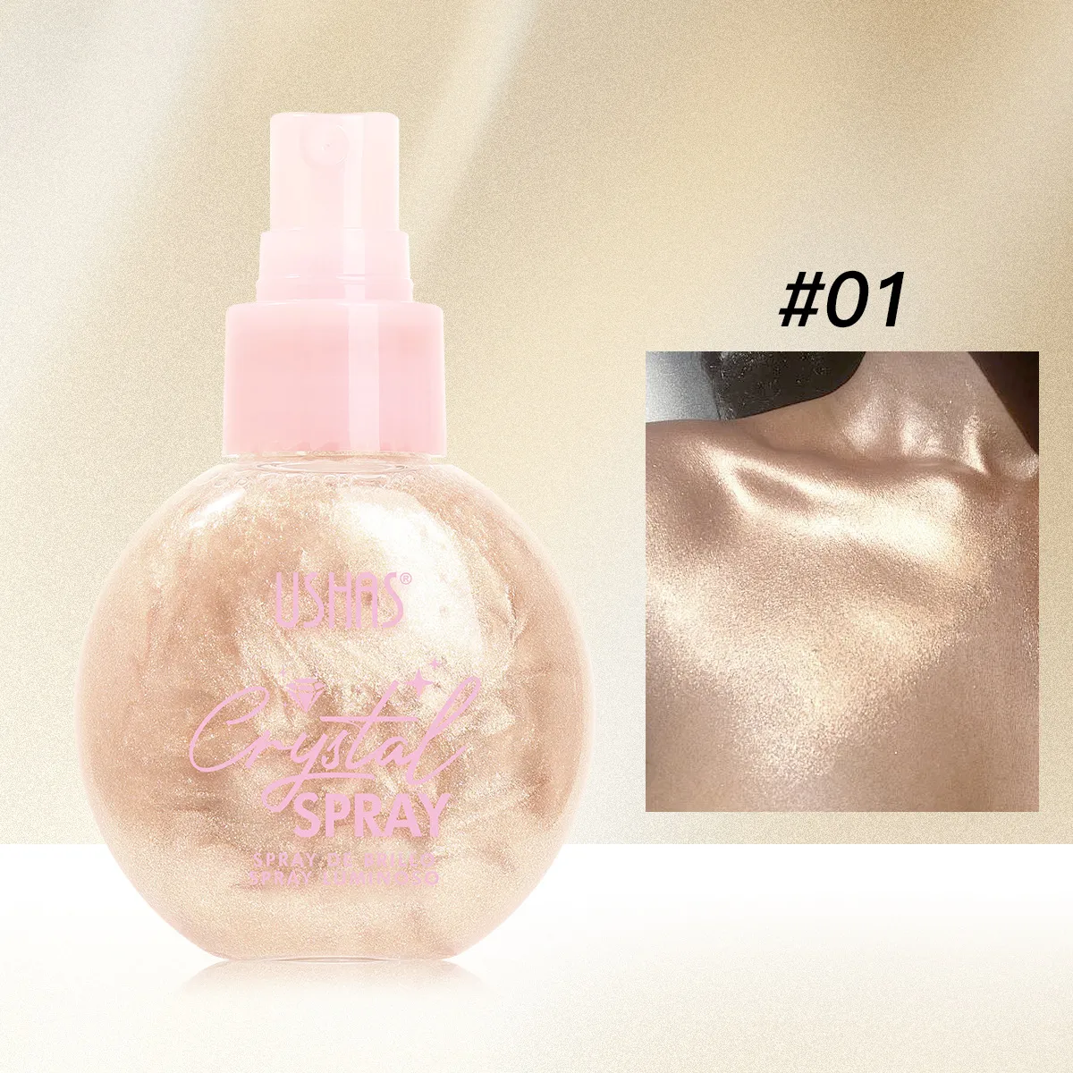 Liquid Highlighter Spray for Brightening and Moisturizing UC103A+B USHAS 13 ushas liquid highlighter brightening moisturizing contour highlighter spray uc103a b SPU934529088467 8970