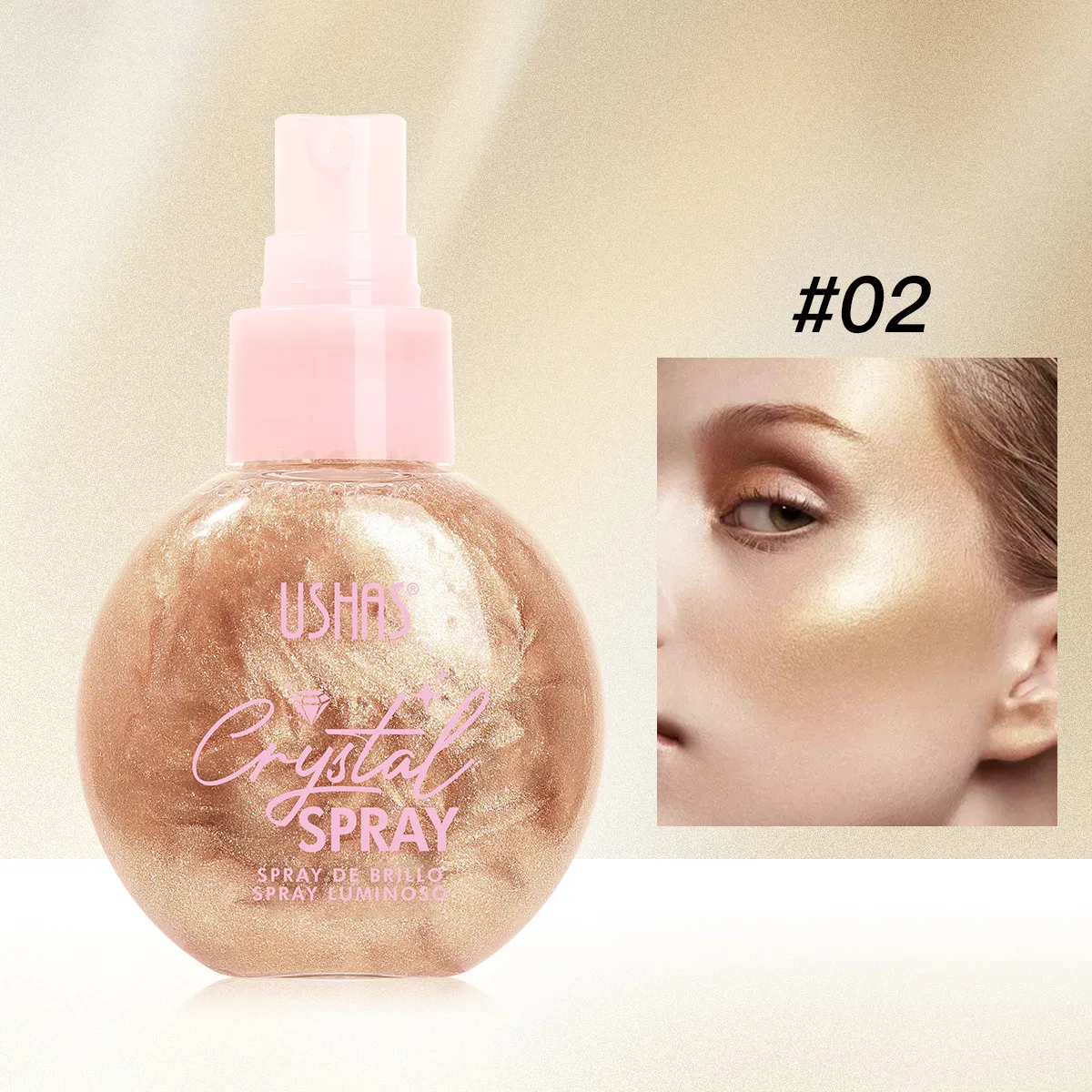 Liquid Highlighter Spray for Brightening and Moisturizing UC103A+B USHAS 14 ushas liquid highlighter brightening moisturizing contour highlighter spray uc103a b SPU934529088467 8971