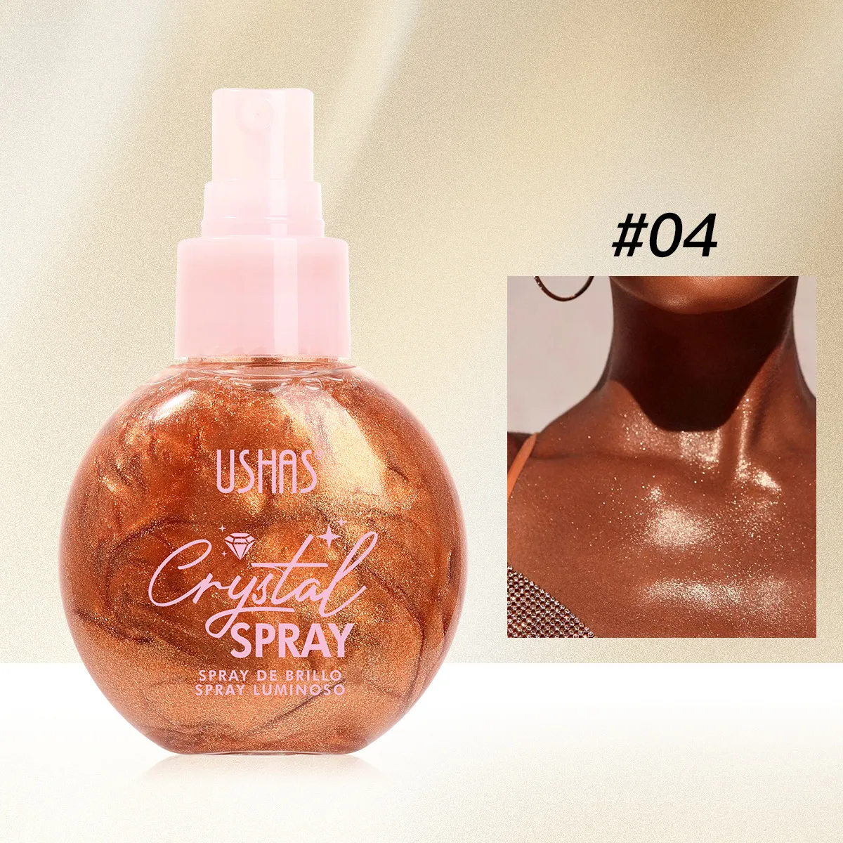 Liquid Highlighter Spray for Brightening and Moisturizing UC103A+B USHAS 16 ushas liquid highlighter brightening moisturizing contour highlighter spray uc103a b SPU934529088467 8973