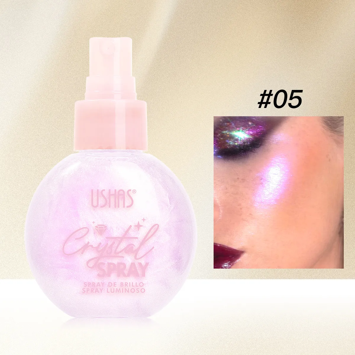 Liquid Highlighter Spray for Brightening and Moisturizing UC103A+B USHAS 17 ushas liquid highlighter brightening moisturizing contour highlighter spray uc103a b SPU934529088467 8974