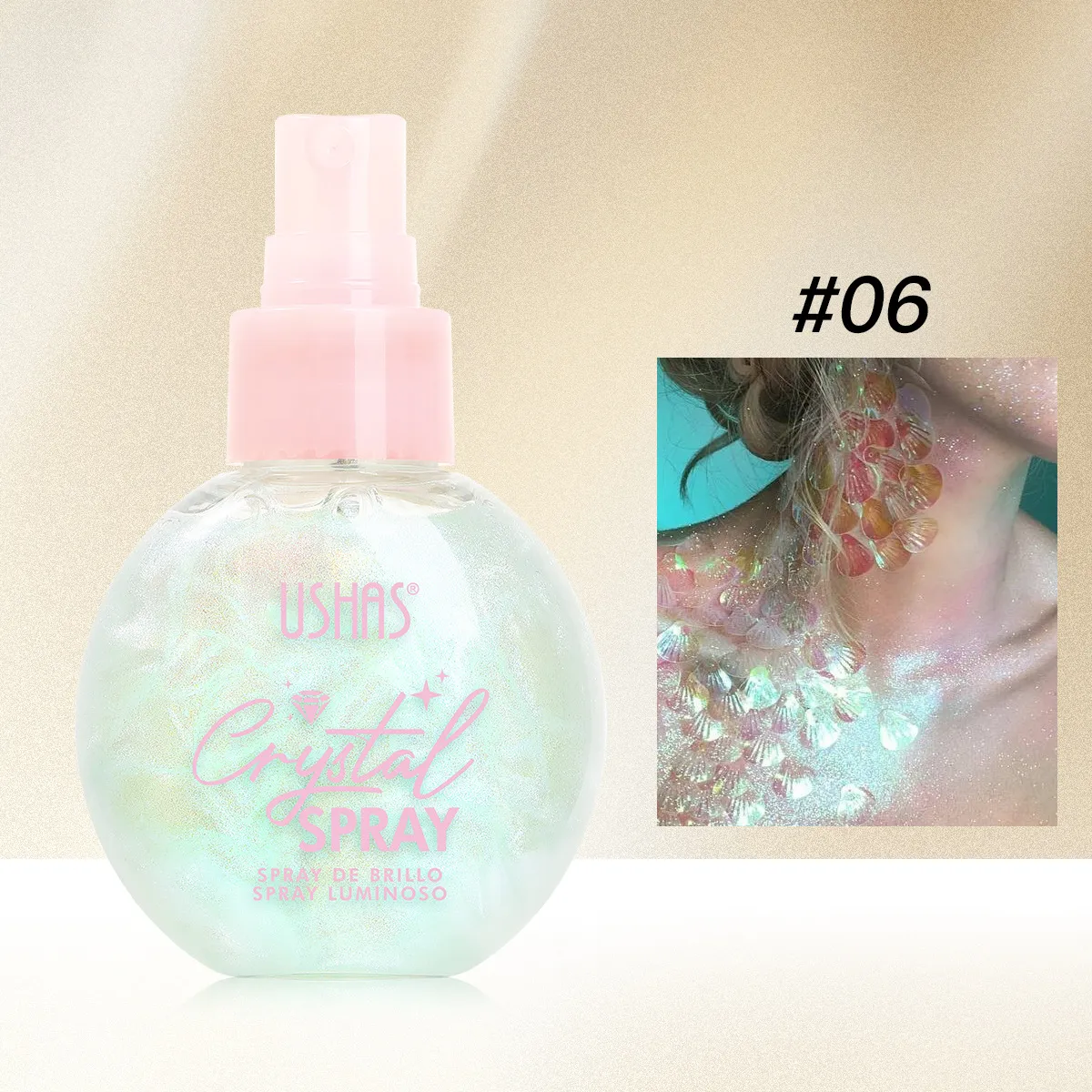 Liquid Highlighter Spray for Brightening and Moisturizing UC103A+B USHAS 18 ushas liquid highlighter brightening moisturizing contour highlighter spray uc103a b SPU934529088467 8975