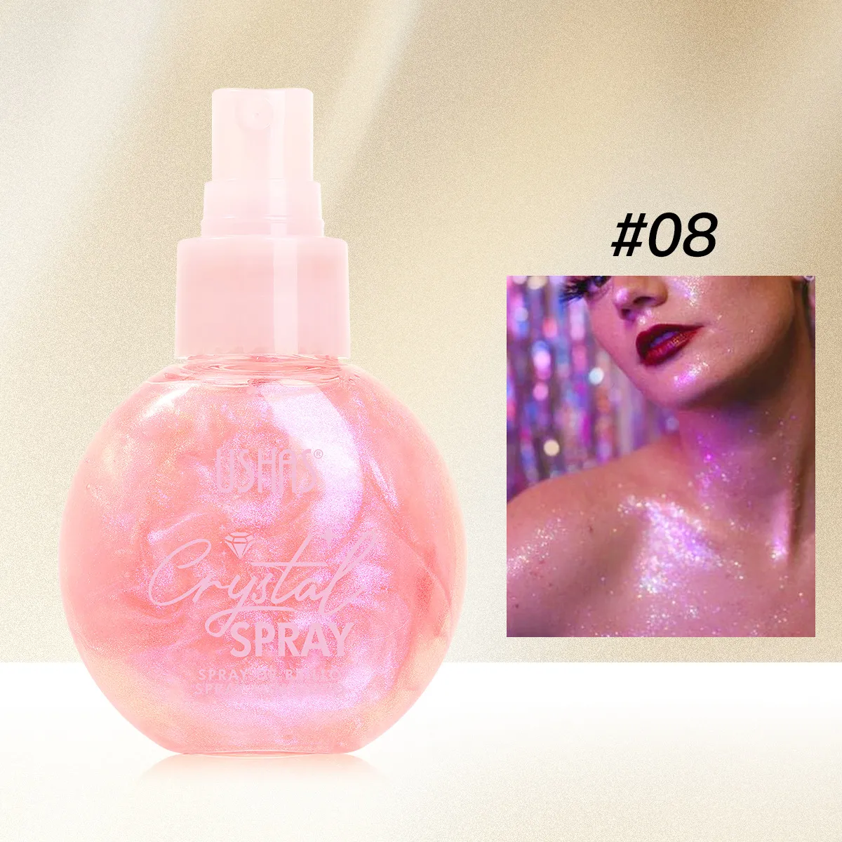 Liquid Highlighter Spray for Brightening and Moisturizing UC103A+B USHAS 20 ushas liquid highlighter brightening moisturizing contour highlighter spray uc103a b SPU934529088467 8977
