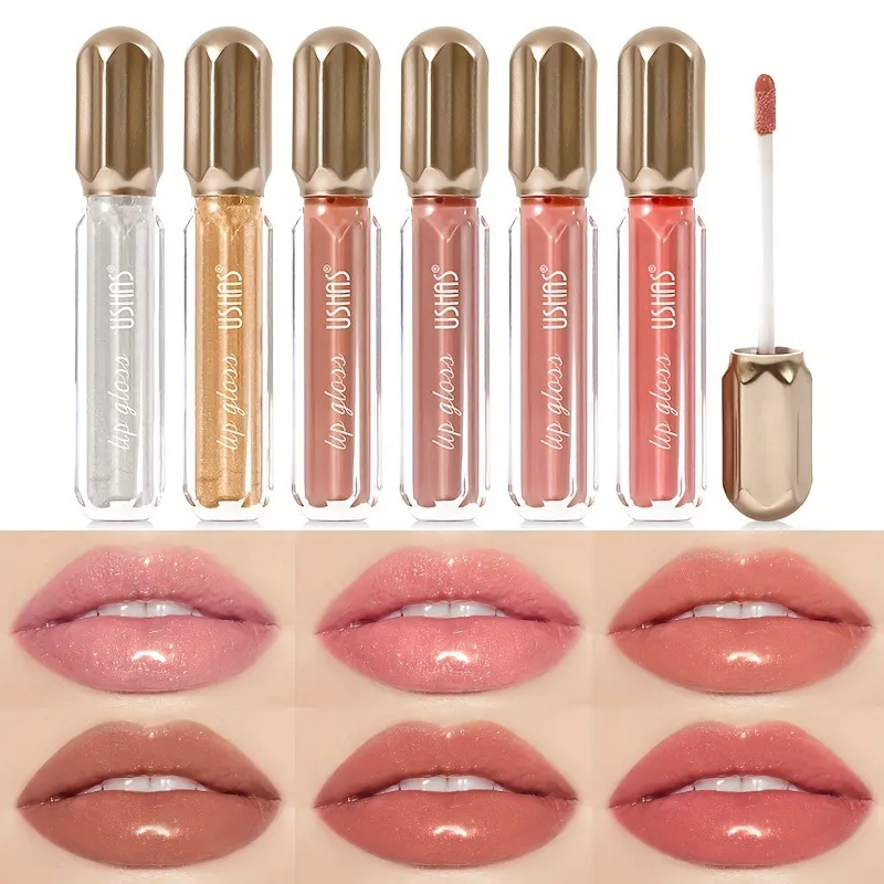 USHAS Liquid Lipstick Review: The Good, The Bad & The Lasting Gloss 2 Close-up of USHAS Liquid Lipstick on lips, showing color and shine