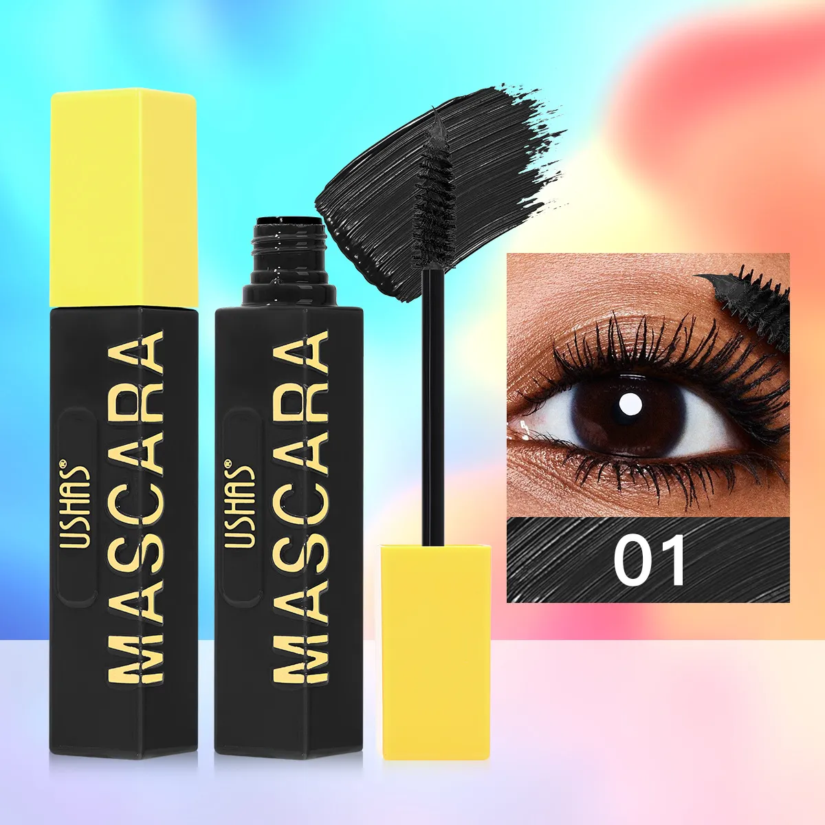 Volumizing Smudge-Proof Mascara for Lengthening UC035 - USHAS 1 ushas mascara volumizing lengthening natural 6 color smudge proof mascara uc035 SPU957943411134 10323