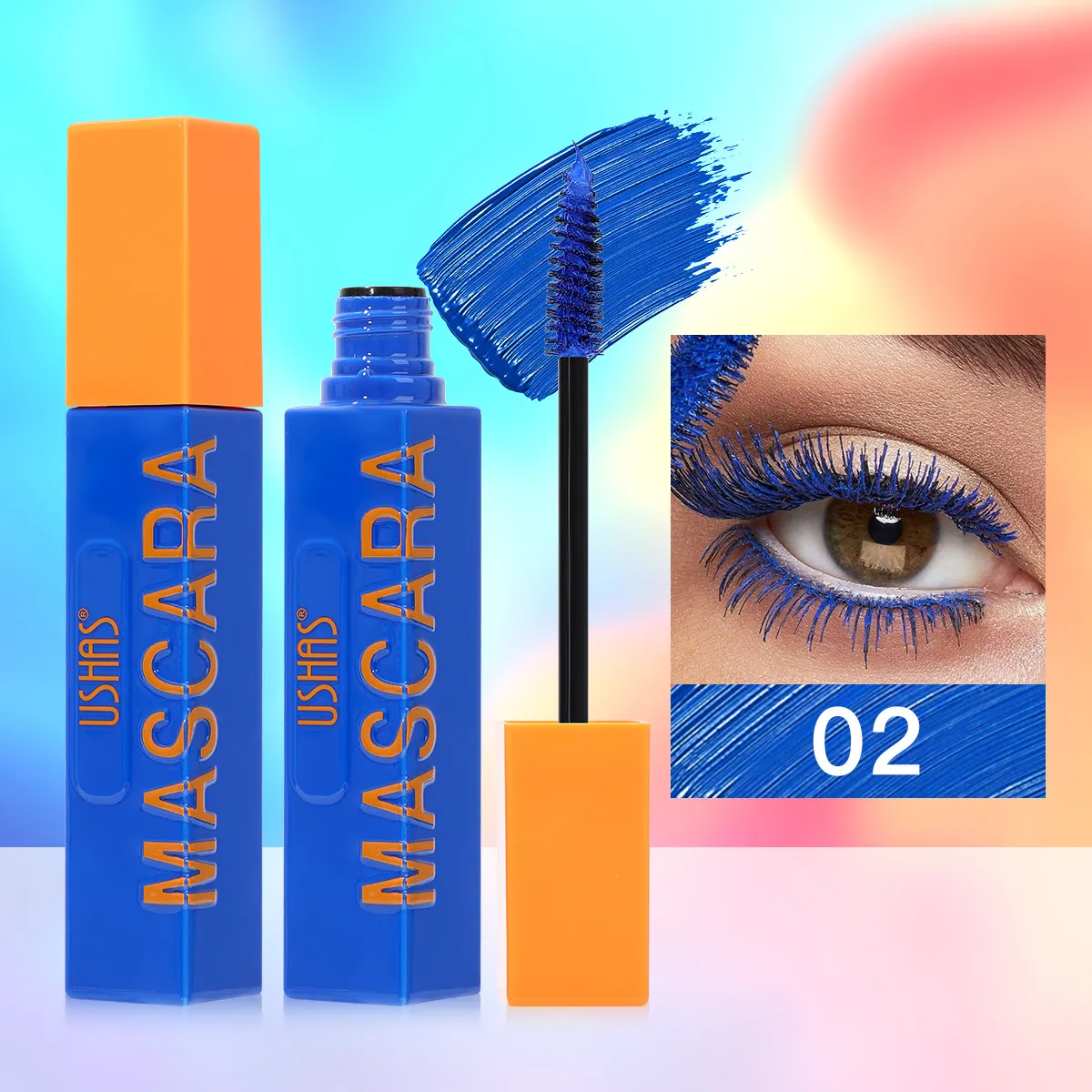 Volumizing Smudge-Proof Mascara for Lengthening UC035 - USHAS 2 ushas mascara volumizing lengthening natural 6 color smudge proof mascara uc035 SPU957943411134 10324