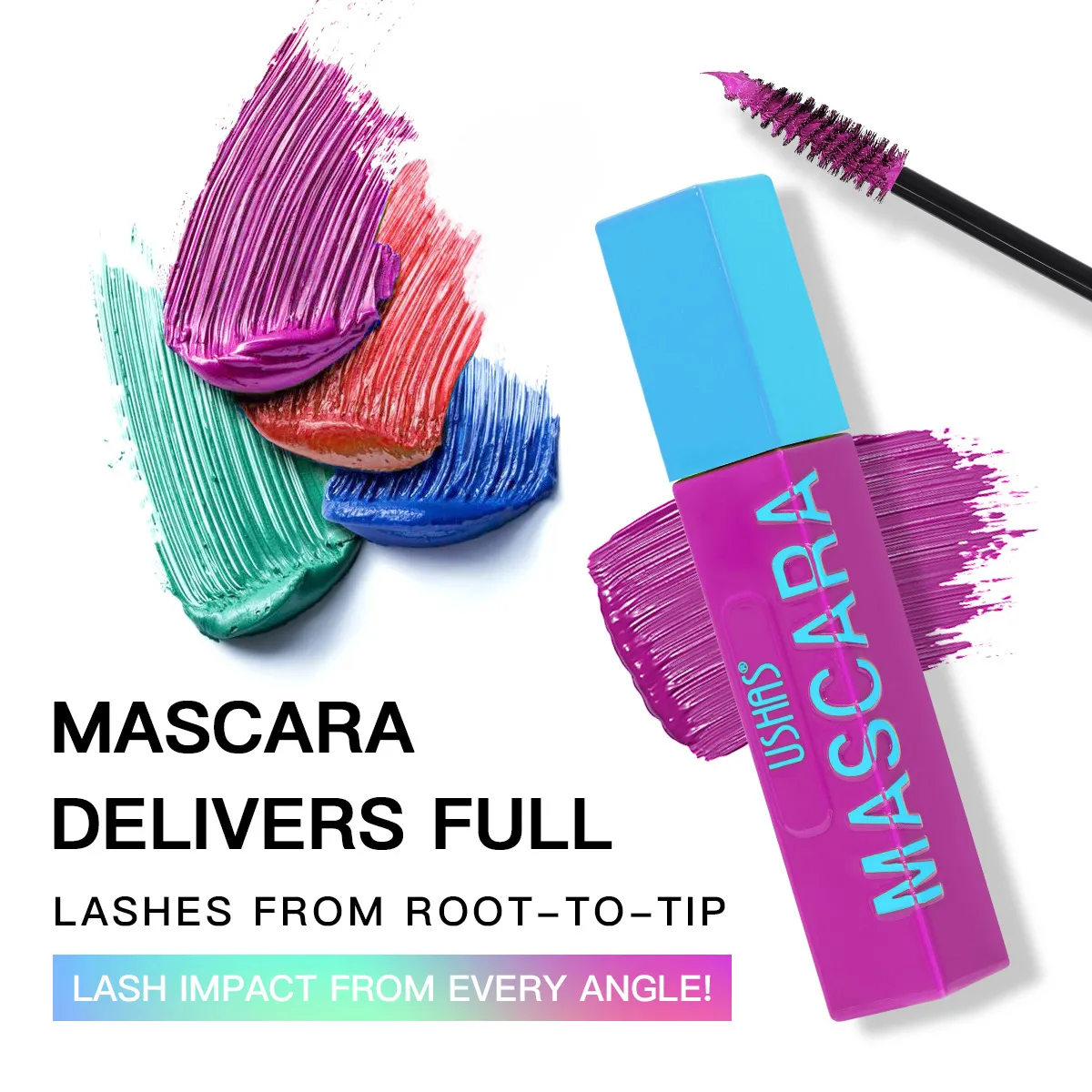Volumizing Smudge-Proof Mascara for Lengthening UC035 - USHAS 8 ushas mascara volumizing lengthening natural 6 color smudge proof mascara uc035 SPU957943411134 10330
