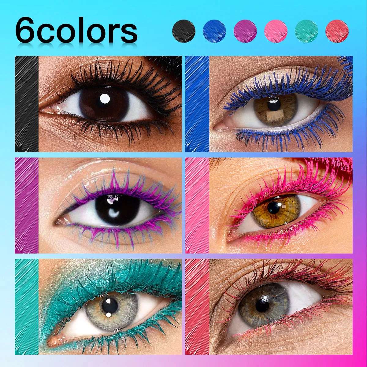 Volumizing Smudge-Proof Mascara for Lengthening UC035 - USHAS 12 ushas mascara volumizing lengthening natural 6 color smudge proof mascara uc035 SPU957943411134 10334