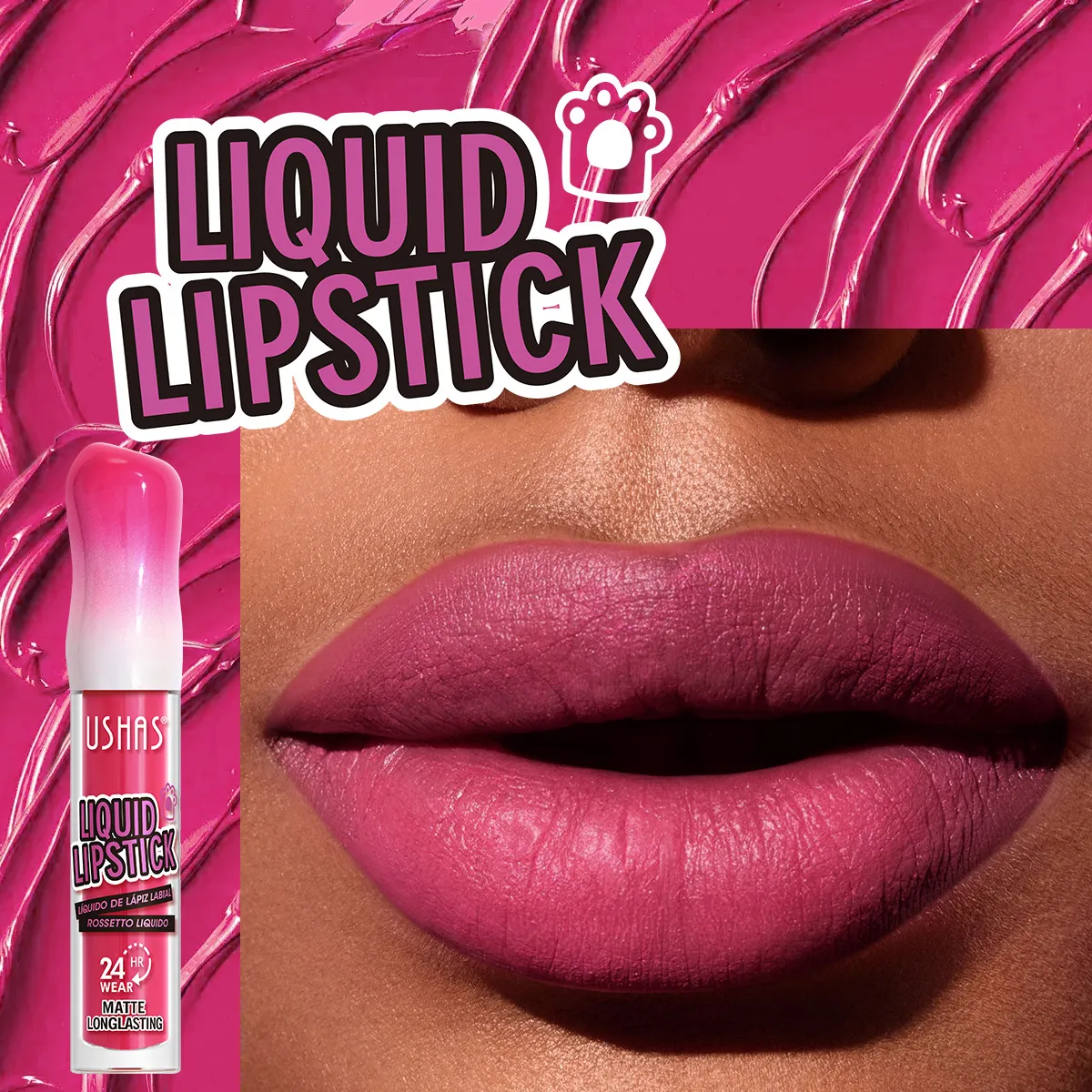 USHAS Moisturizing Matte Liquid Lipstick - Smudge-Proof Waterproof Lip Stain 1 ushas moisturizing smudge proof liquid waterproof lipstick 12 colors lip gloss matte lip stain wholesale SPU890766031039 6774