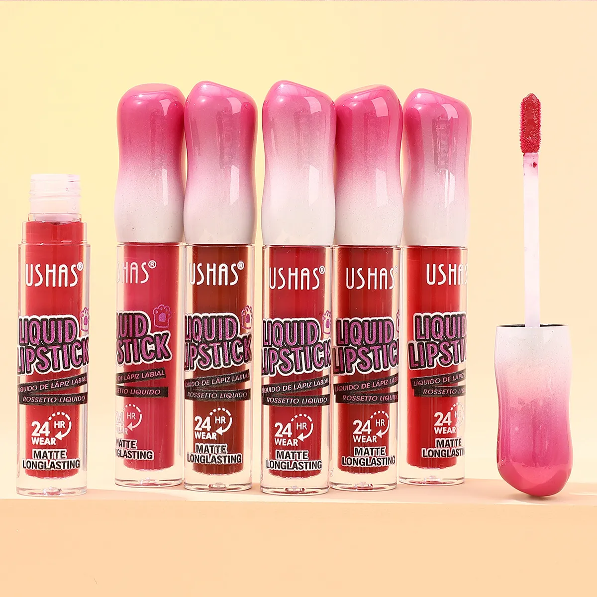 USHAS Moisturizing Matte Liquid Lipstick - Smudge-Proof Waterproof Lip Stain 5 ushas moisturizing smudge proof liquid waterproof lipstick 12 colors lip gloss matte lip stain wholesale SPU890766031039 6778