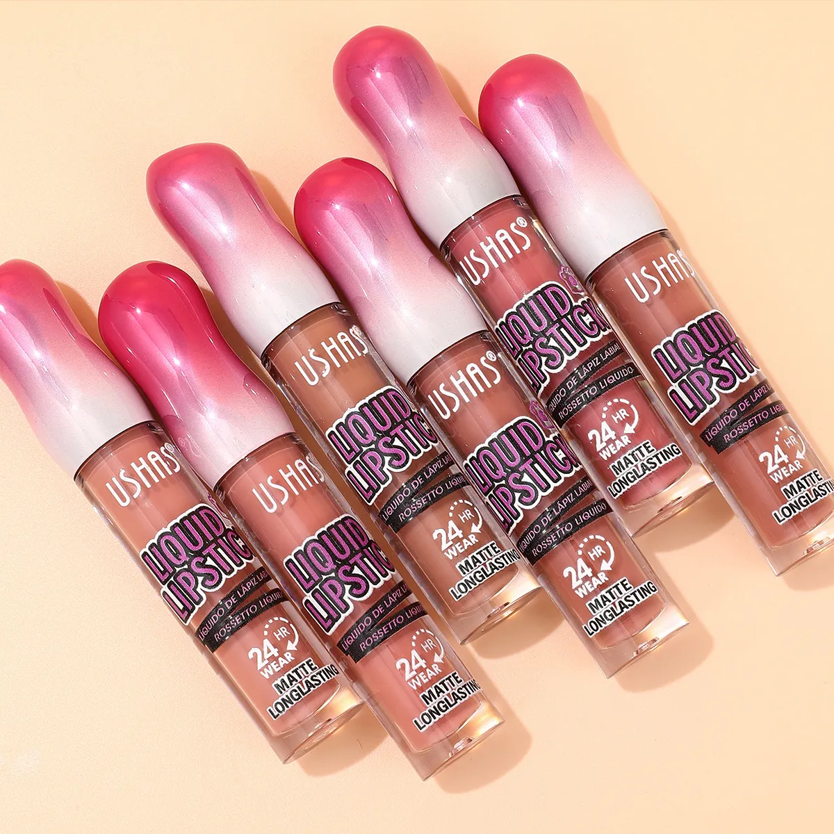 USHAS Moisturizing Matte Liquid Lipstick - Smudge-Proof Waterproof Lip Stain 6 ushas moisturizing smudge proof liquid waterproof lipstick 12 colors lip gloss matte lip stain wholesale SPU890766031039 6779