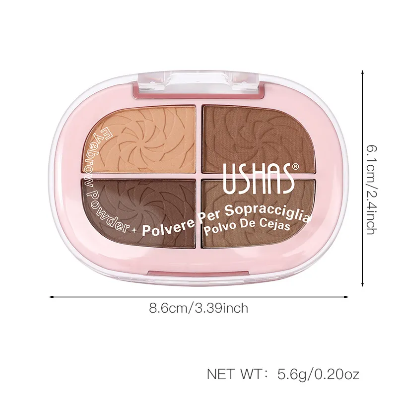 USHAS Natural Contour 4-Compartment Brow Powder UF100 4 ushas natural contour fine 4 compartment brow powder uf100 SPU947634413760 10032