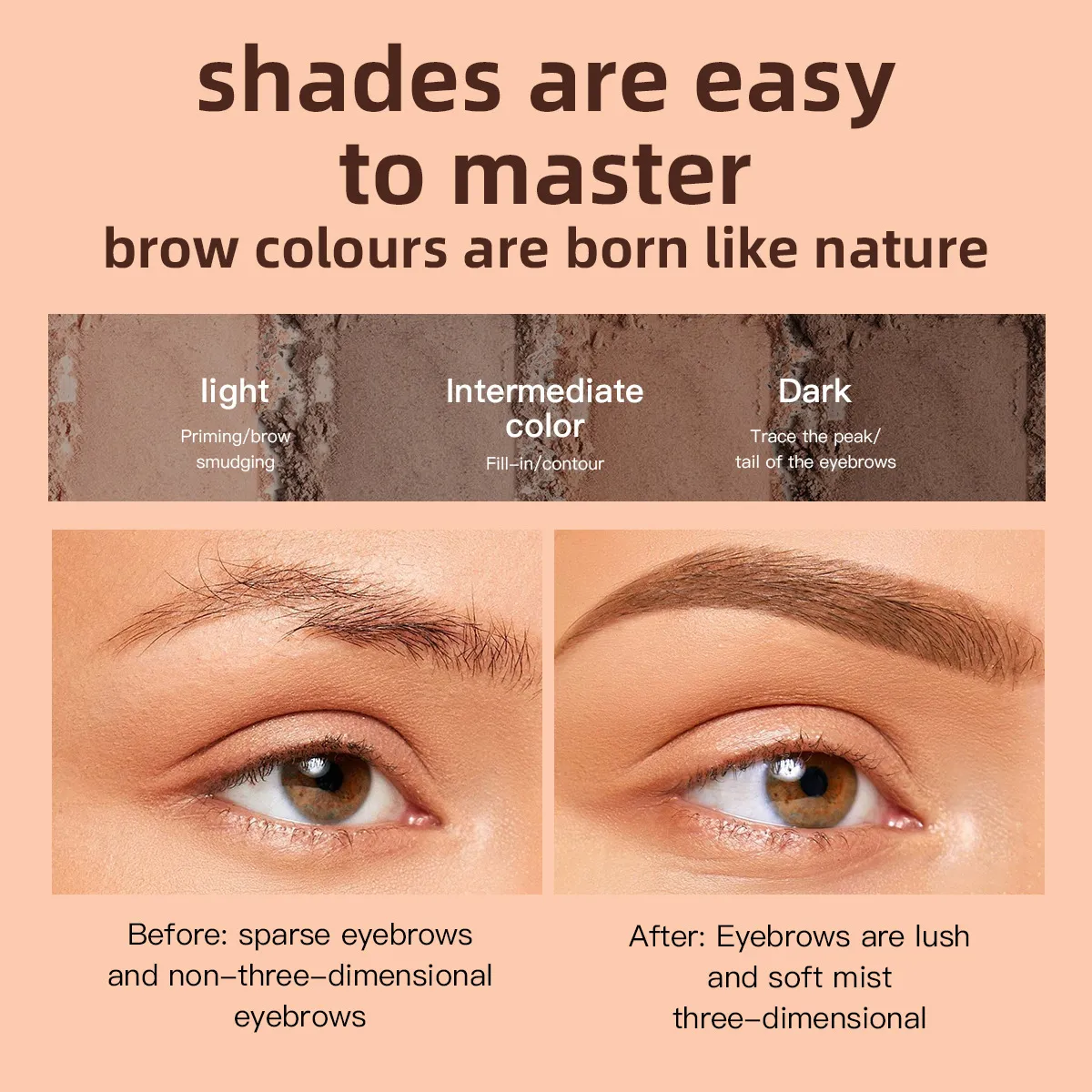 USHAS Natural Contour 4-Compartment Brow Powder UF100 6 ushas natural contour fine 4 compartment brow powder uf100 SPU947634413760 10034