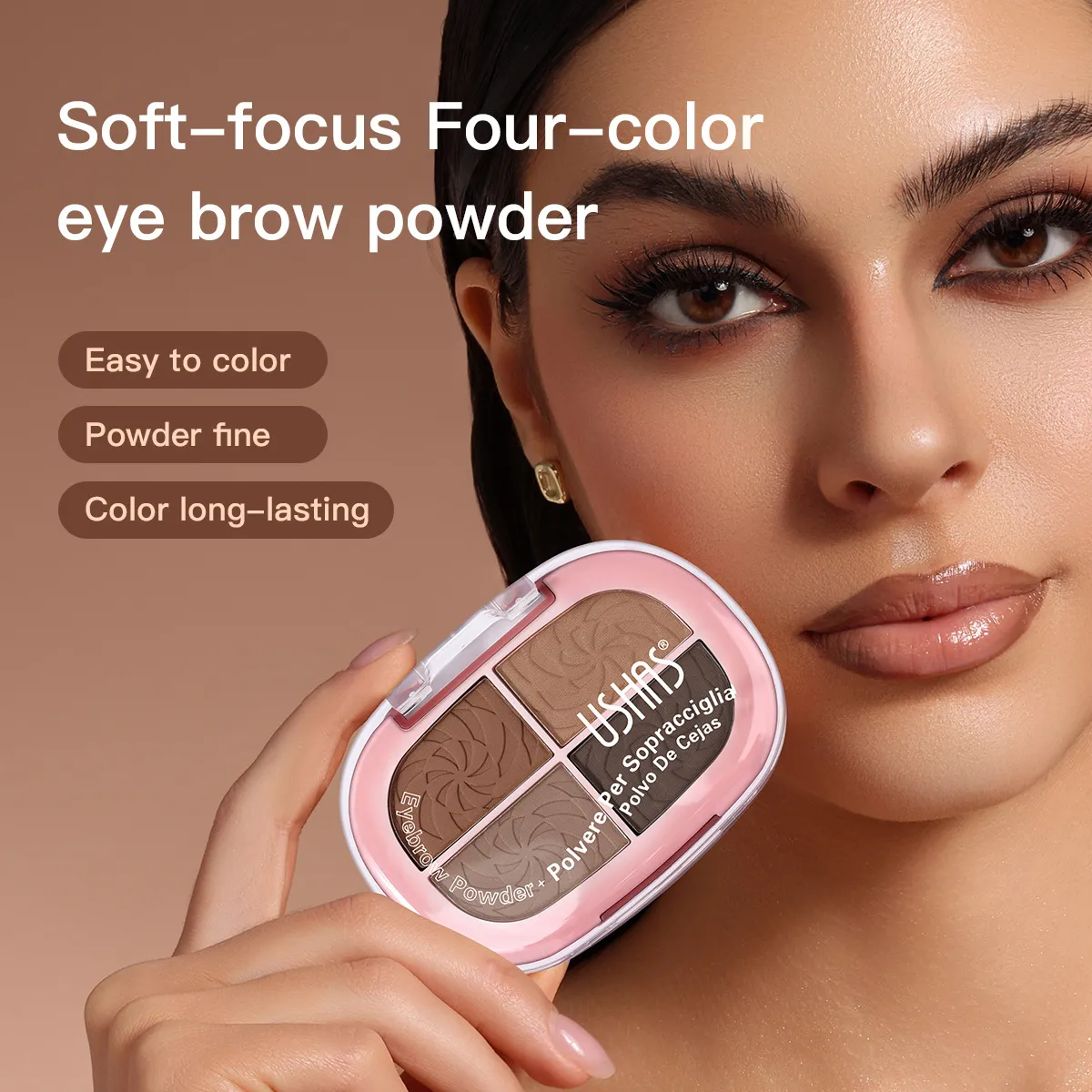 USHAS Natural Contour 4-Compartment Brow Powder UF100 8 ushas natural contour fine 4 compartment brow powder uf100 SPU947634413760 10036