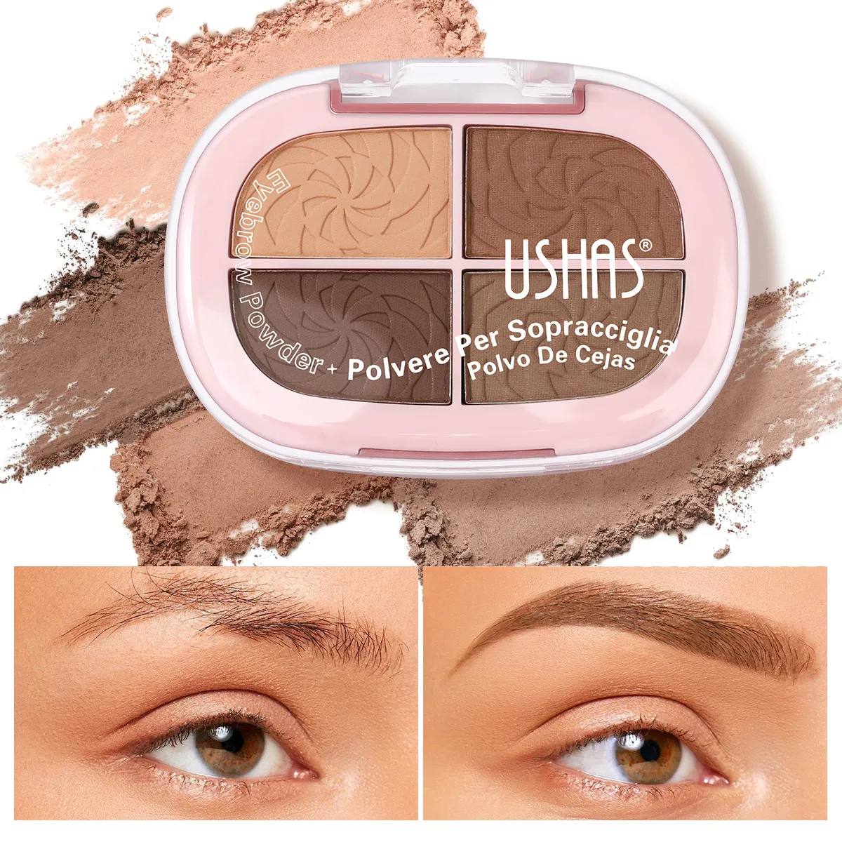 USHAS Natural Contour 4-Compartment Brow Powder UF100 13 ushas natural contour fine 4 compartment brow powder uf100 SPU947634413760 10041