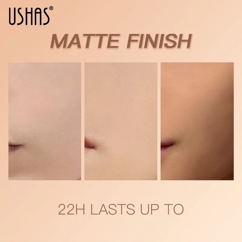 USHAS Powder + Foundation Combo Set Waterproof & Brightening Skin Tone 4 ushas powder foundation combo set waterproof non fading brightening skin tone SPU737641104634 1570